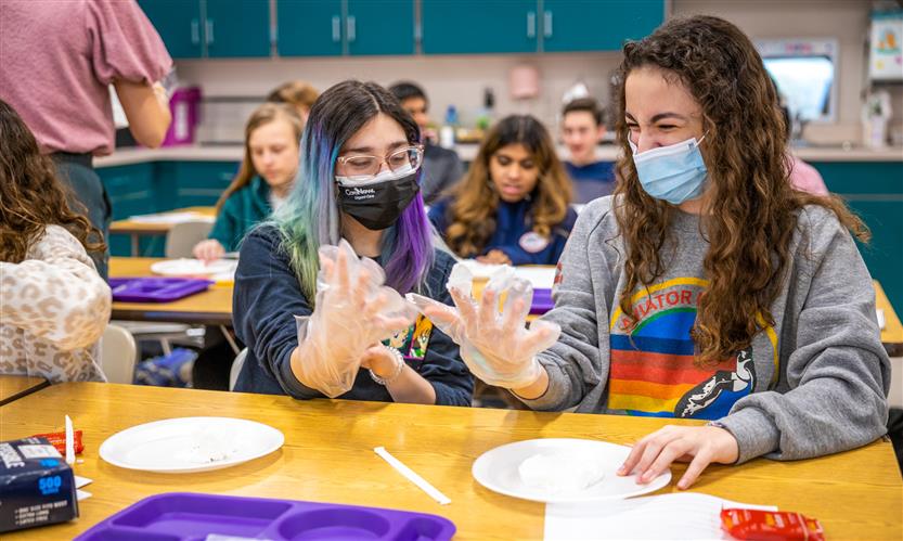 Students enjoy a science experiment